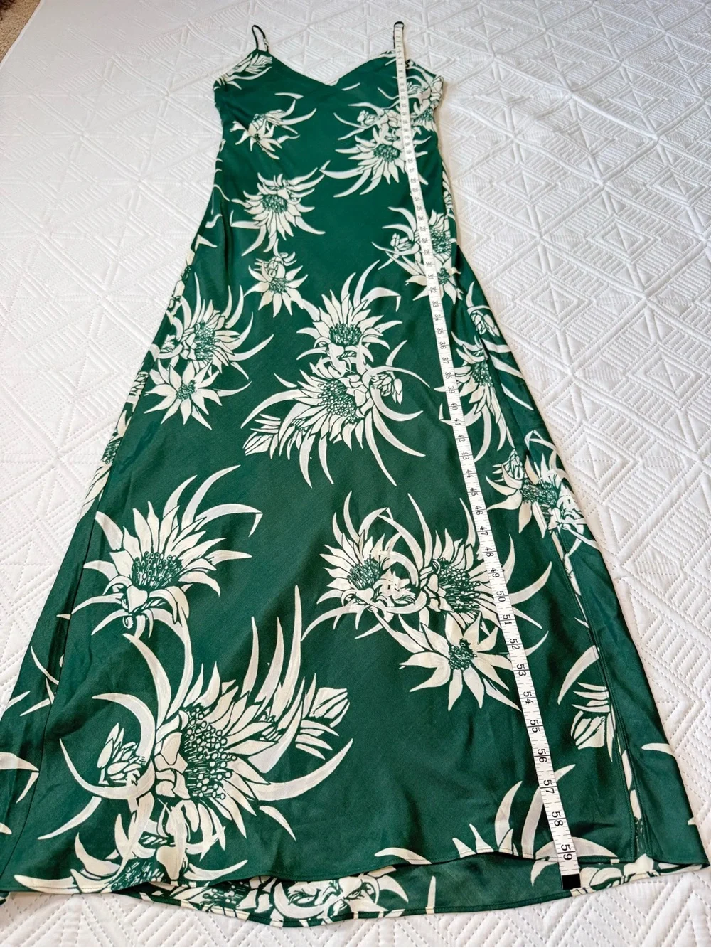 Rag & Bone Larissa Silk Slip Dress in Green Multi Size 6 - Picture 7 of 13